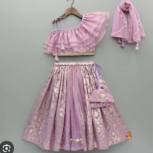 Pastel Purple One Shoulder Lehenga Size 1-2 years